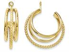 FJC Finejewelers 14k Yellow Gold Polished and Twisted Triple Hoop Earring Jackets Style number: T753J