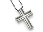 Chisel Titanium Polished Cross Necklace 24 inch Stainless steel chain Style number: TBN15424