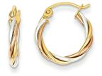 FJC Finejewelers 14 kt Tri Color Gold Polished 2.5mm Twisted Hoop Earrings Style number: TE232