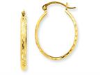 Finejewelers 14k Yellow Gold Lightweight Bright-cut Oval Hoop Earrings Style number: TE512