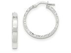 FJC Finejewelers 14k White Gold Bright Cut Edge Polished Hoop Earrings Style number: TF816