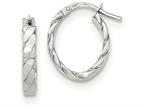 FJC Finejewelers 14k White Gold Patterned Oval Hoop Earrings Style number: TF869