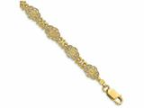 FJC Finejewelers 14k Yellow Gold Flower with Scalloped Edge Link Bracelet style: FB144975