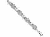 FJC Finejewelers 14k White Gold Flower with Scalloped Edge Link Bracelet style: FB1449W75