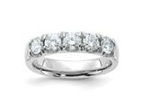 FJC Finejewelers 14 kt White Gold 1ct. 5 Stone D E F Pure Light Moissanite Band 4 mm style: GQDB00055150MP