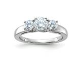 FJC Finejewelers 14 kt White Gold 1ct. 3 Stone D E F Pure Light Moissanite Engagement Ring style: GQDB21710W4MP