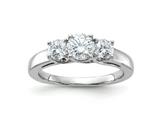 FJC Finejewelers 14 kt White Gold 1ct. 3 Stone G H I True Light Moissanite Engagement Ring 3 mm style: GQDB21710W4MT