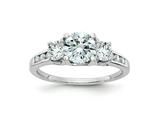 FJC Finejewelers 14 kt White Gold 1.50 ct. Three Stone with Sides D E F Pure Light Moissanite Engagement Ring style: GQDB21958MP