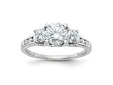 FJC Finejewelers 14 kt White Gold 1.50ct. Three Stone with Side G H I True Light Moissanite Engagement Ring style: GQDB21958MT
