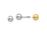 FJC Finejewelers 14 kt Two Tone Gold Madi K Two-tone Reversible Ball Screw Earrings 5 mm x 5 mm style: GQGK422