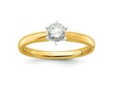 FJC Finejewelers 14 kt Two Tone Gold Lab Grown Diamonds 1/2 carat Round 6-Prong Solitaire Ring style: GQKS4812YWLG