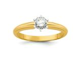 FJC Finejewelers 14 kt Two Tone Gold Lab Grown Diamonds 1/2 carat Round 6-Prong Solitaire Ring style: GQKS7212YWLG