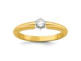 FJC Finejewelers 14 kt Two Tone Gold Lab Grown Diamonds 1/4 carat Round 6-Prong Solitaire Ring style: GQKS7214YWLG