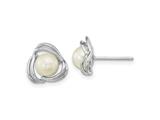 FJC Finejewelers 925 Sterling Silver  6-7mm Freshwater Cultured Pearl Knot Post Earrings 11 mm x 11 mm style: GQQE16346