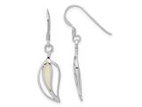 FJC Finejewelers 925 Sterling Silver Dangle  Polished MOP Leaf Shepherds Hook Earrings 35 x 8 mm style: GQQE16546