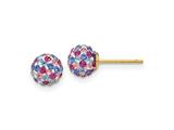 FJC Finejewelers 14 kt Yellow Gold Post Blue Pink Multi Crystal Ball Earrings 6 x 6 mm style: GQYE1620