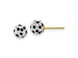 FJC Finejewelers 14 kt Yellow Gold Ball Black and White Crystal Post Earrings 6 x 6 mm style: GQYE1624
