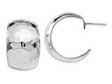 FJC Finejewelers Sterling Silver Polished Hammered Post Earrings style: LESQLE299