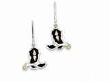 FJC Finejewelers Sterling Silver Antiqued Boot Earrings with Spur style: QBH108