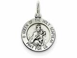 Finejewelers Sterling Silver Queen Of The Holy Scapular Medal Pendant Necklace - Chain Included style: QC3510