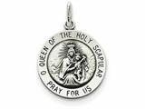 Finejewelers Sterling Silver Queen Of The Holy Scapular Medal Pendant Necklace - Chain Included style: QC459