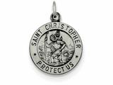 <b>Engravable</b> FJC Finejewelers Sterling Silver St. Christopher Medal Pendant Necklace - Chain Included style: QC462