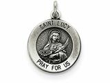FJC Finejewelers Sterling Silver Antiqued Saint Lucy Medal Pendant Necklace - Chain Included style: QC5696