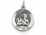 Finejewelers Sterling Silver Antiqued Saint Andrew Medal Pendant Necklace - Chain Included style: QC5710