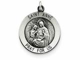 Finejewelers Sterling Silver Antiqued Saint Anne Medal Pendant Necklace - Chain Included style: QC5713