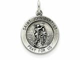 Finejewelers Sterling Silver Antiqued Saint John The Baptist Medal Pendant Necklace - Chain Included style: QC5733
