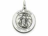 FJC Finejewelers Sterling Silver Antiqued Saint Martha Medal Pendant Necklace - Chain Included style: QC5740