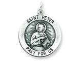 Finejewelers Sterling Silver Antiqued Saint Peter Medal Pendant Necklace - Chain Included style: QC5753