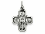 FJC Finejewelers Sterling Silver Antiqued 4-way Medal Pendant Necklace - Chain Included style: QC5806