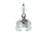 Amore LaVita™ Sterling Silver 3-D Swarovski Crystal Tiara w/Lobster Clasp Bracelet Charm style: QCC112