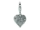 Amore LaVita™ Sterling Silver 3-D CZ and Red Enamel Heart w/Lobster Clasp Bracelet Charm style: QCC126