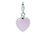 Amore LaVita™ Sterling Silver Rose Quartz Heart w/Lobster Clasp Bracelet Charm style: QCC128