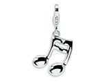 Amore LaVita™ Sterling Silver 2-D Enameled on Back Musical Note w/Lobster Clasp Bracelet Charm style: QCC283