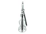 Amore LaVita™ Sterling Silver 2-D Enameled Violin and Bow w/Lobster Clasp Bracelet Charm style: QCC291