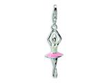 Amore LaVita™ Sterling Silver Enamel Ballerina w/Lobster Clasp Bracelet Charm style: QCC318