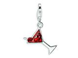 Amore LaVita™ Sterling Silver Cocktail Glass w/Lobster Clasp Bracelet Charm style: QCC338