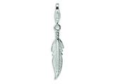 Amore LaVita™ Sterling Silver Polished Feather w/Lobster Clasp Bracelet Charm style: QCC379