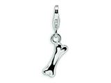 Amore LaVita™ Sterling Silver Polished Dog Bone w/Lobster Clasp Bracelet Charm style: QCC392
