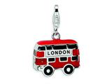 Amore LaVita™ Sterling Silver 3-D Enameled Double Decker London Bus w/Lobster Clasp Bracelet Charm style: QCC445
