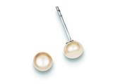 FJC Finejewelers Sterling Silver Peach Cultured Pearl Button Earrings style: QE2029