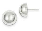 Finejewelers Sterling Silver 12mm Half Ball Earrings style: QE3496