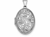 FJC Finejewelers Sterling Silver Scroll Oval Locket Necklace style: QLS10