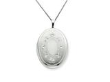 FJC Finejewelers 925 Sterling Silver 20mm Oval with Flowers Oval Locket Necklace - Chain Included style: QLS265