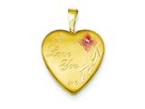FJC Finejewelers 1/20 Gold Filled 16mm Enameled Flower I Love You Heart Locket Necklace - Chain Included style: QLS292