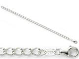 Amore LaVita™ Sterling Silver Half round Wire Curb Charm Bracelet 8 inches (4.5mm) style: QPE588