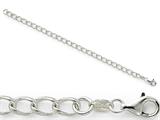 Amore LaVita™ Sterling Silver Half round Wire Curb Charm Bracelet 8 inches (5.3mm) style: QPE598